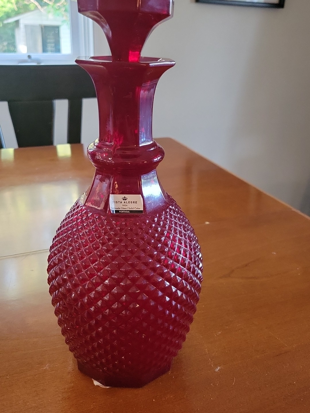 Vista Alegre Ruby Red Textured Glass Vase